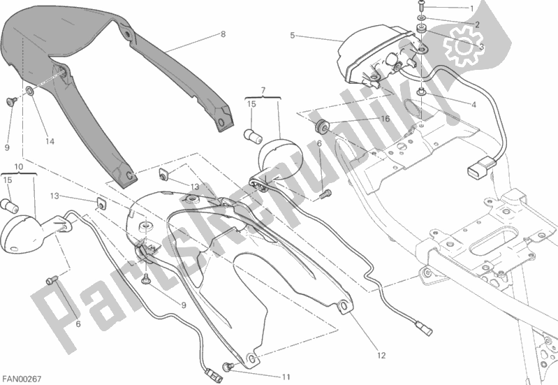 All parts for the Taillight of the Ducati Scrambler Italia Independent 803 2016